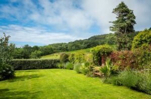 Superb garden views toward the Golden Cap