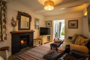 The living room with log-burner, perfect for colder weather